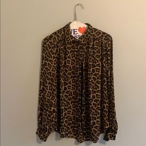Leopard print button up